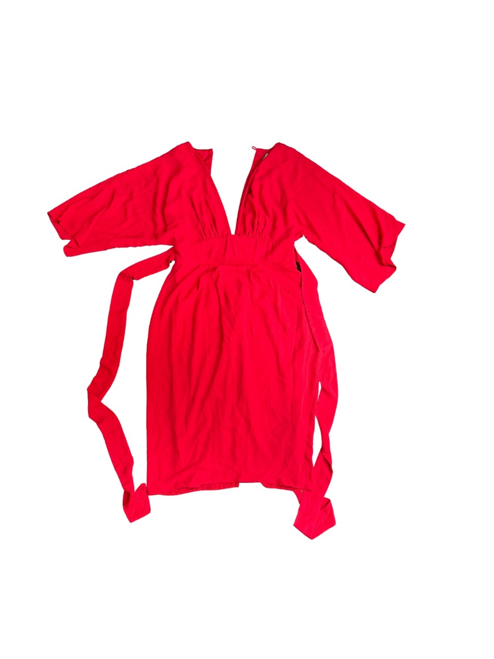 ASOS Red Backless V‑Neck Wrap Dress
